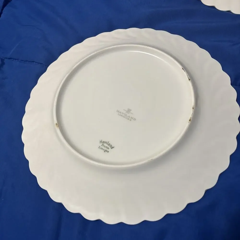 Haviland Limoges France Fleurs et Fruits De Saxe Porcelain Salad Plates Set of 3